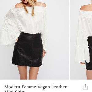Free People Modern Femme Vegan Leather Mini skirt